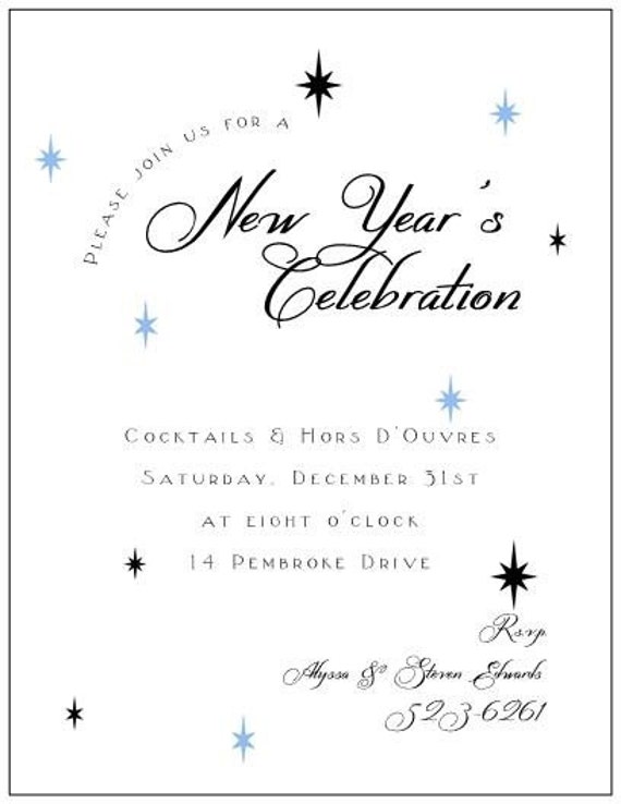 Items similar to New Year's Eve Party Invitations on Etsy