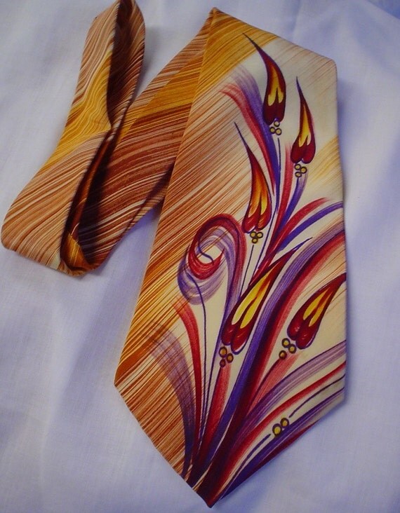 Vintage hand-painted TIE made in California