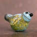 Lampwork Bird Bead in Turquoise with Yellow Freckles by Jenny Friske-Baer