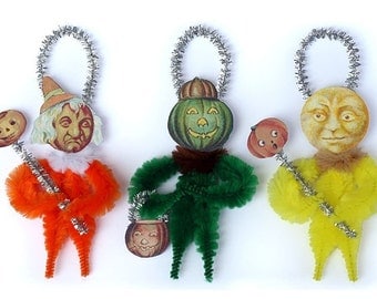 Halloween Decoration - Halloween Primitive Chenille Ornaments