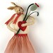 Spun Cotton Rabbit Holiday Ornament - Handmade Valentine Ornament - Made to Order