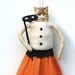 Spun Cotton Halloween Ornament - Folk Art Cat Ornament - Made to Order