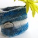 Nuno felted cuff bracelet textile jewelry for women Blue Moon