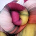Spinning batts, Azaleas, 1.7 oz, Colonial and Merino wools and lots of sparkle.