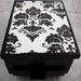 Black and White Damask Stash Jewelry Box with Mirror