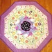 Quilted Table Topper With Funky DAncing Chickens
