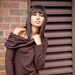 Off the shoulder long sleeve top - custom made in brown bamboo jersey
