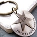 Personalized Brass Star Silver key chain, request customization in notes to seller, other shapes available, see shop