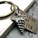 MEDICAL Caduceus Weapon of Choice Stamped Keychain, antique brass base, alt charms available, see picture