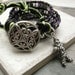 SALE Double Wrap Beaded Leather Bracelet, Black Magic, voo doo doll charm, ready to ship as is, please read listing