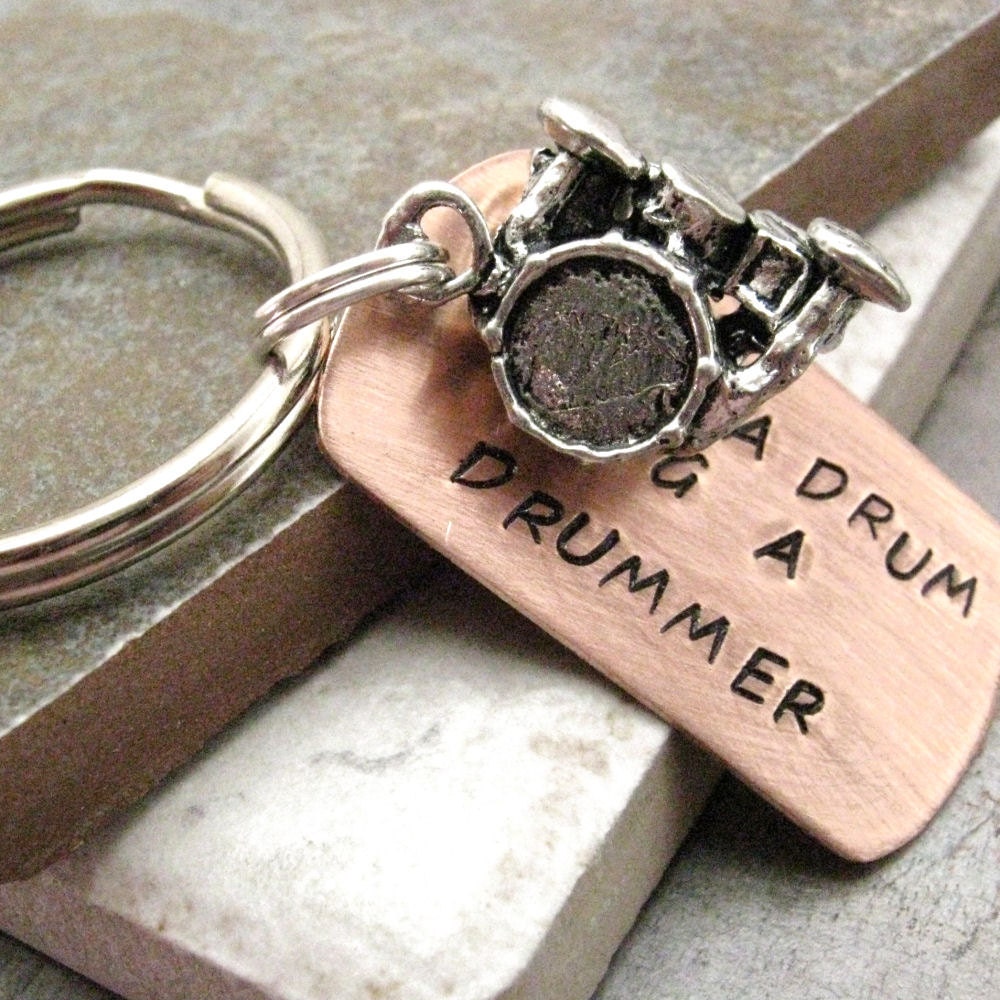 Save a Drum Bang a Drummer Keychain Drummer gift Drums