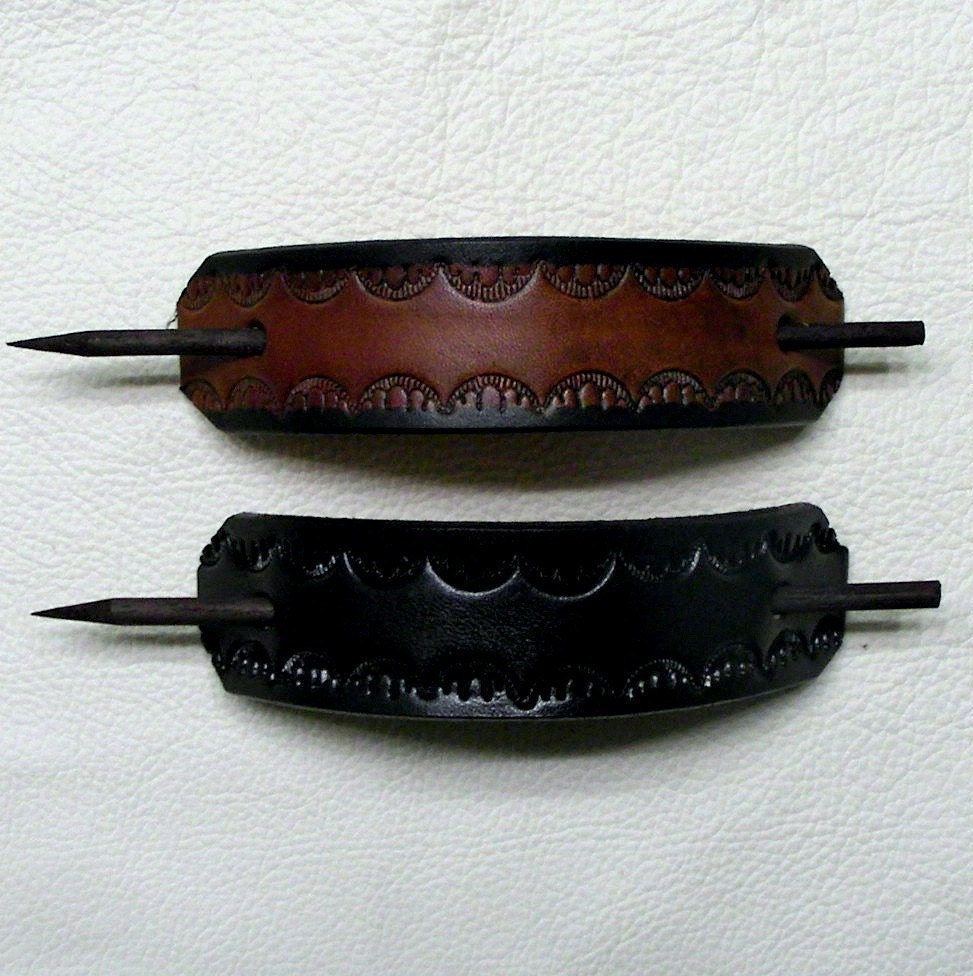 Leather Hair Barrettes