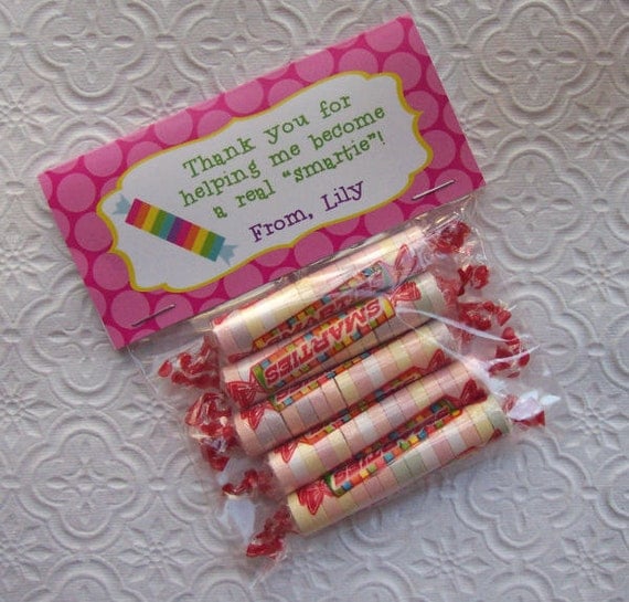 Printable Personalized Smartie Teacher Appreciation Bag