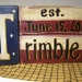 Americana Stacking Blocks NAME sign PERSONALIZED custom wood shelf sitter