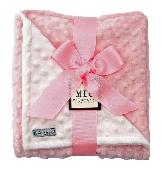Items similar to Pink and White MInky Dot Baby Girl Blanket on Etsy