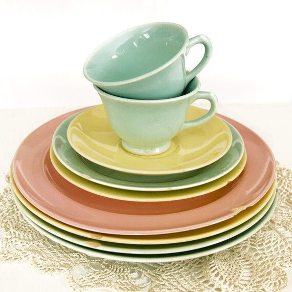 LuRay Pastels Dinnerware Shabby chic and chipped