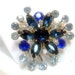 SALE--Vintage Rhinestone Pin in Blues