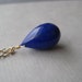 Faceted Lapis Necklace, Faceted Lapis Lazuli Gemstone Briolette Gold-Filled Chain Necklace