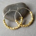 Faceted Gold Vermeil and Sterling Silver Hoop Earrings