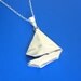Silver Origami Sailboat Pendant