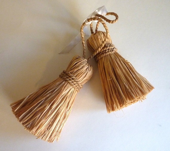 Two Large Raffia Tassels