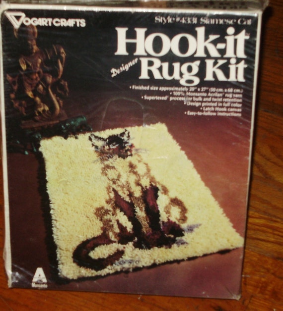 Siamese Cat Latch Hook Rug Kit 20 X 27
