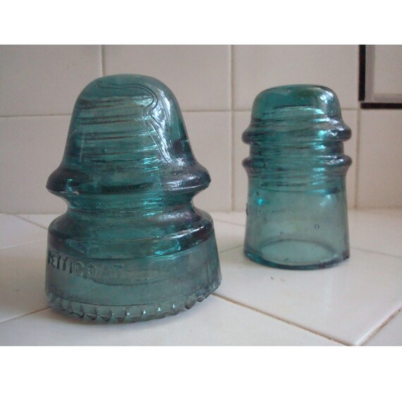 Set of 2 Vintage Electrical and Telephone Line Insulators