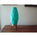 Textured Turquoise Mid Century Modern Table Top Lamp - Small Lamp