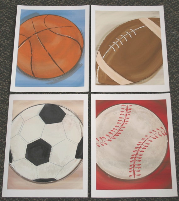 Sports Art Prints Basketball Football Soccer Baseball for wall