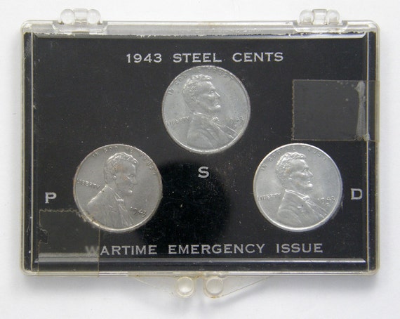 1943 US Wartime Steel Penny Set of Three Uncirculated