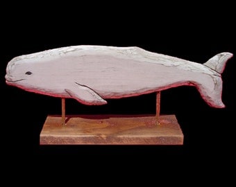 Whales, Beluga Whale, Desktop Series, Hand Carved by Gary Borgnis