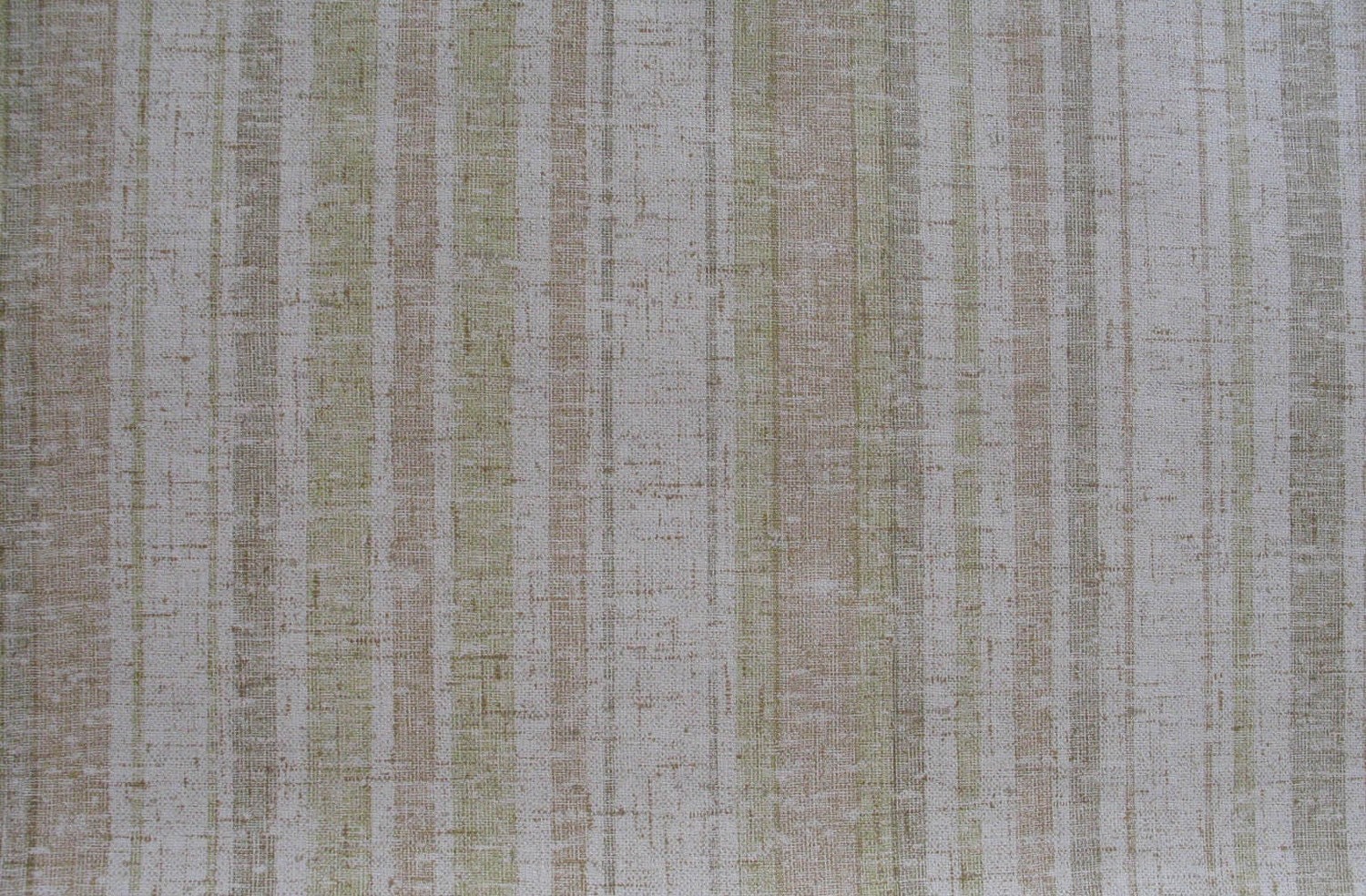 Vintage Stripe Vinyl Coated WallpaperGreen and Brown