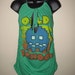 classic old school PAC MAN green cut couture t shirt tank top