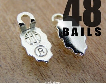 48 Silver Plated Earring Bails Aanraku Glue Pad Earring Bails