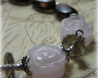 ICED COCOA - Smokey and Rose Quartz Bracelet