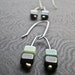 P O R T E R N E S S Sterling Silver Black Mint and Green German Vintage Glass Earrings