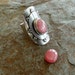 Scutum Ring..... shield Ring, sterling silver, pink Rhodochrosite, granulation.