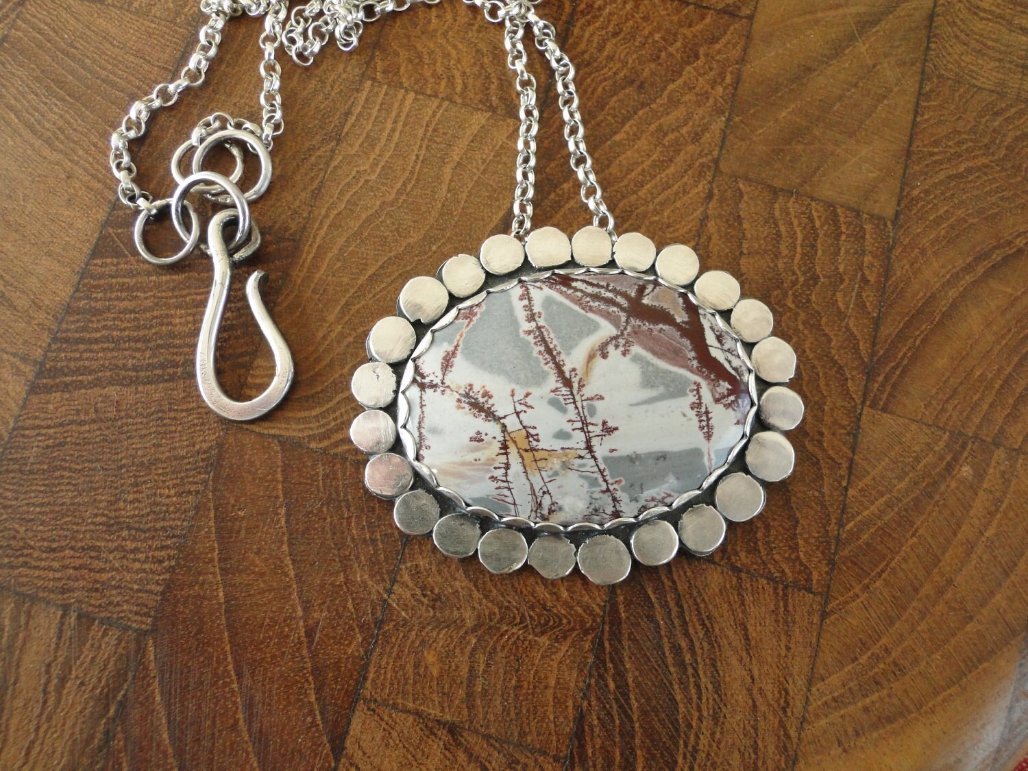 Sonoran Picture Jasper large Sterling Silver Necklace