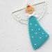 048 - Polka dot angel ornament, aqua, decoration, guardian angel, baptism, adoption, shower, tt team, cgge, etsylush, handmade