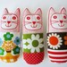 Scandinavian vintage fabric cats