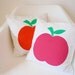 Scandi style screen printed retro modern apple cushion pillow cover by Jane Foster