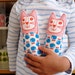 Child's scandinavian softie toy mini cat plush 70s apple fabric