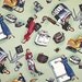 Housework Appliances Mist Cotton Print Michael Miller Fabric New Rare Quilt Craft Supply Yardage Free S/h MBG