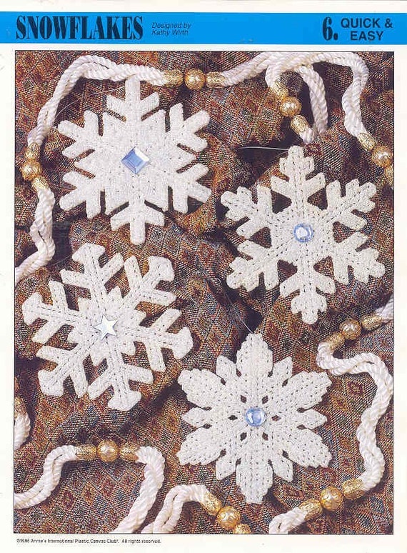 SNOWFLAKES Plastic Canvas Pattern HEXAGON