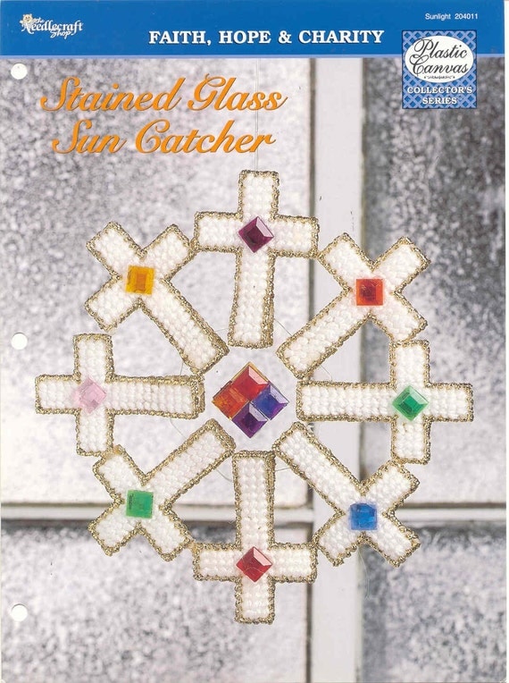 Stained Glass Sun Catcher plastic canvas pattern