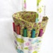 Creative Kids Art Bucket - Pastel Calico Turtles - Sweet and Colorful Fabric Basket Organizer - LAST ONE Ready to Ship