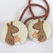 Ponytail holders - Kangaroos - fabric covered button hair ties