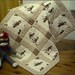 new Crib Size MODA SOCK MONKEY Baby Quilt Blanket