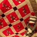 Monkey n Round Crib Quilt for baby boy or girl in Red