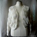 Vintage SHEER Lace Crinoline Sweater size medium White Crochet Top Cardigan Shrug medium